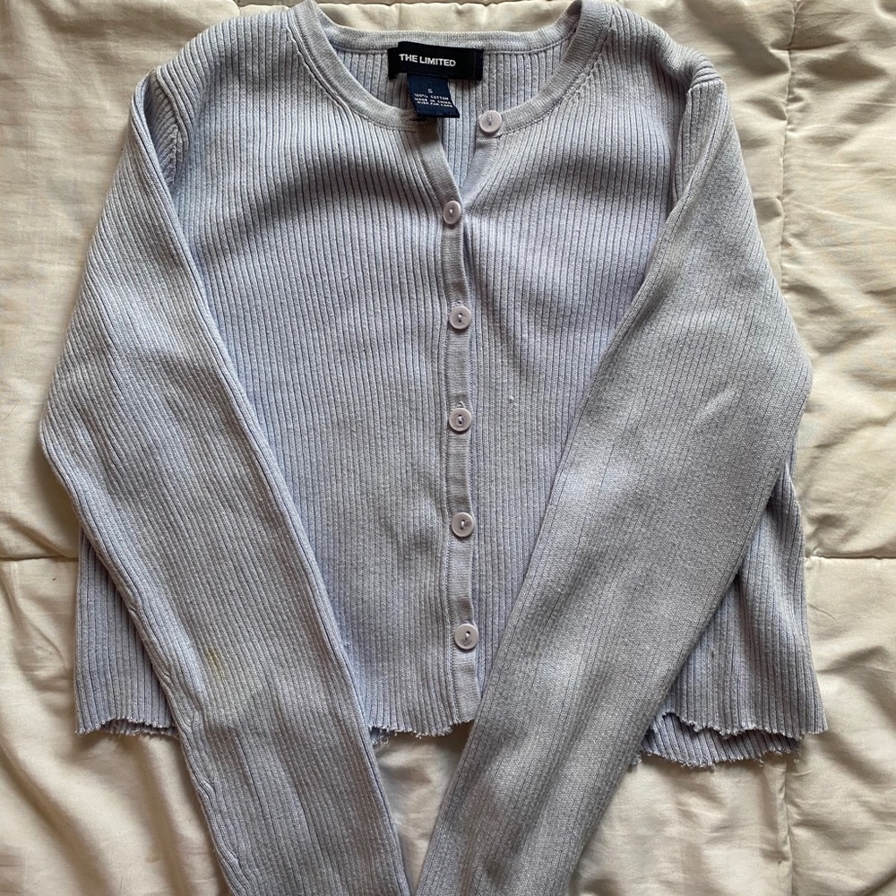 Cropped Button-Up Sweater